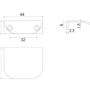 Мебельная ручка POINT RT011BL.1/32
