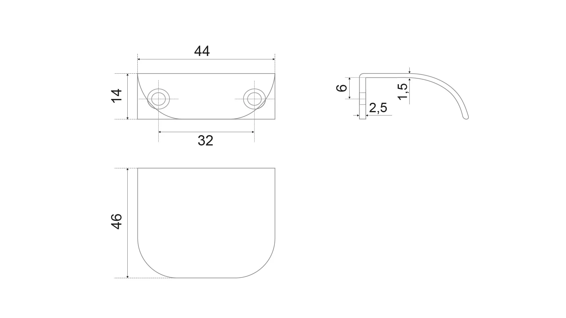 Мебельная ручка POINT RT011BAP.1/32