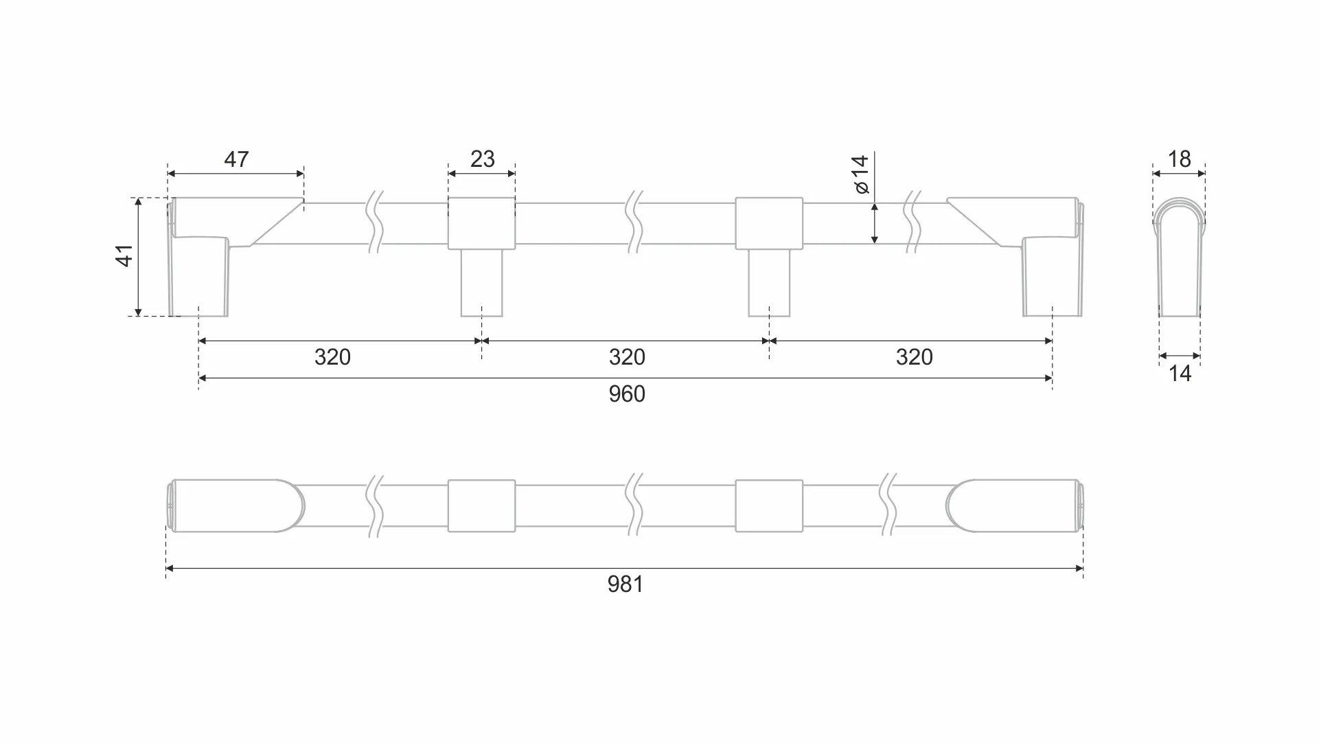 Мебельная ручка NOVATICA RS550GR.1/960