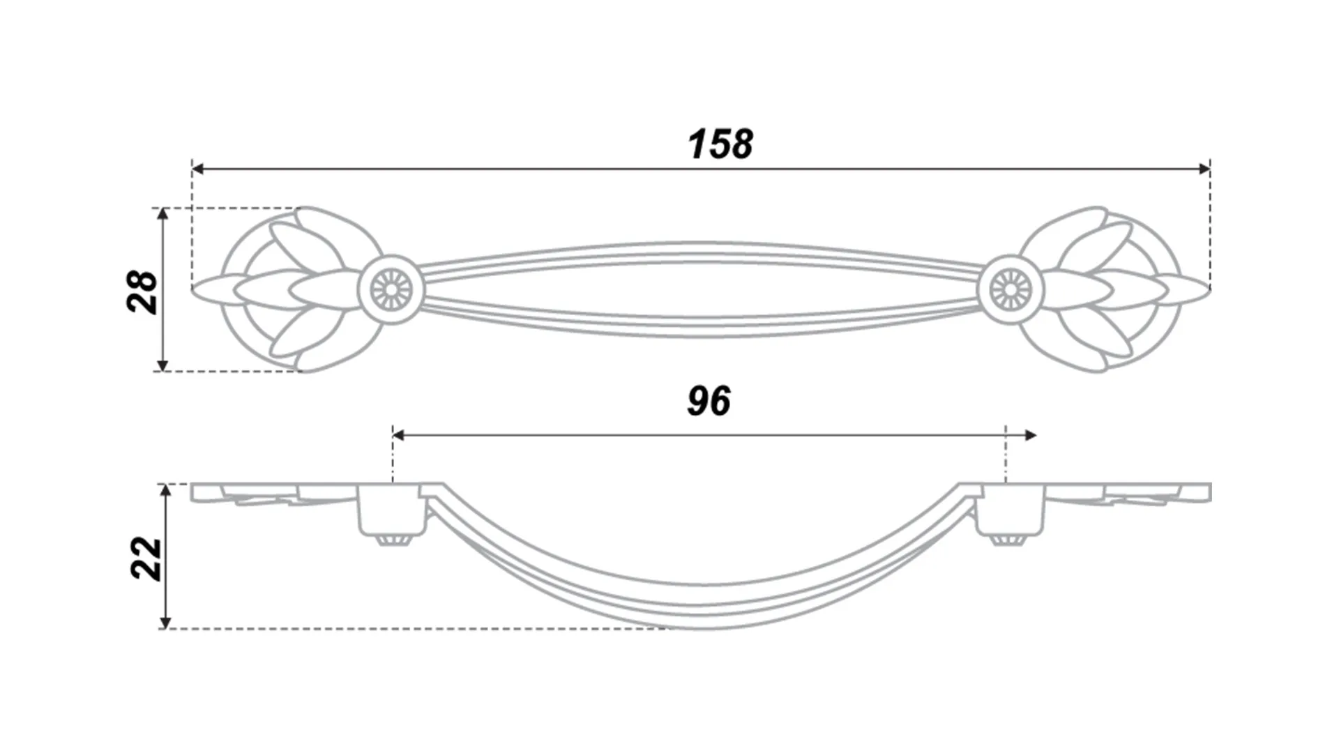 Мебельная ручка RS418BAZ.3/96