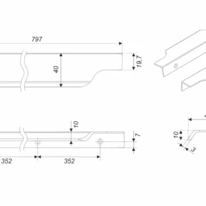 Мебельная ручка TERA 2.0 RT811BL.1/704/800