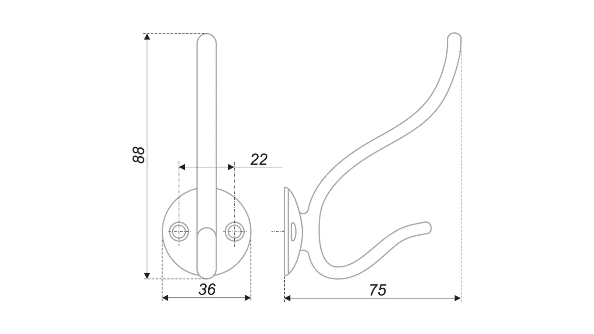 Мебельный крючок K208CP.6