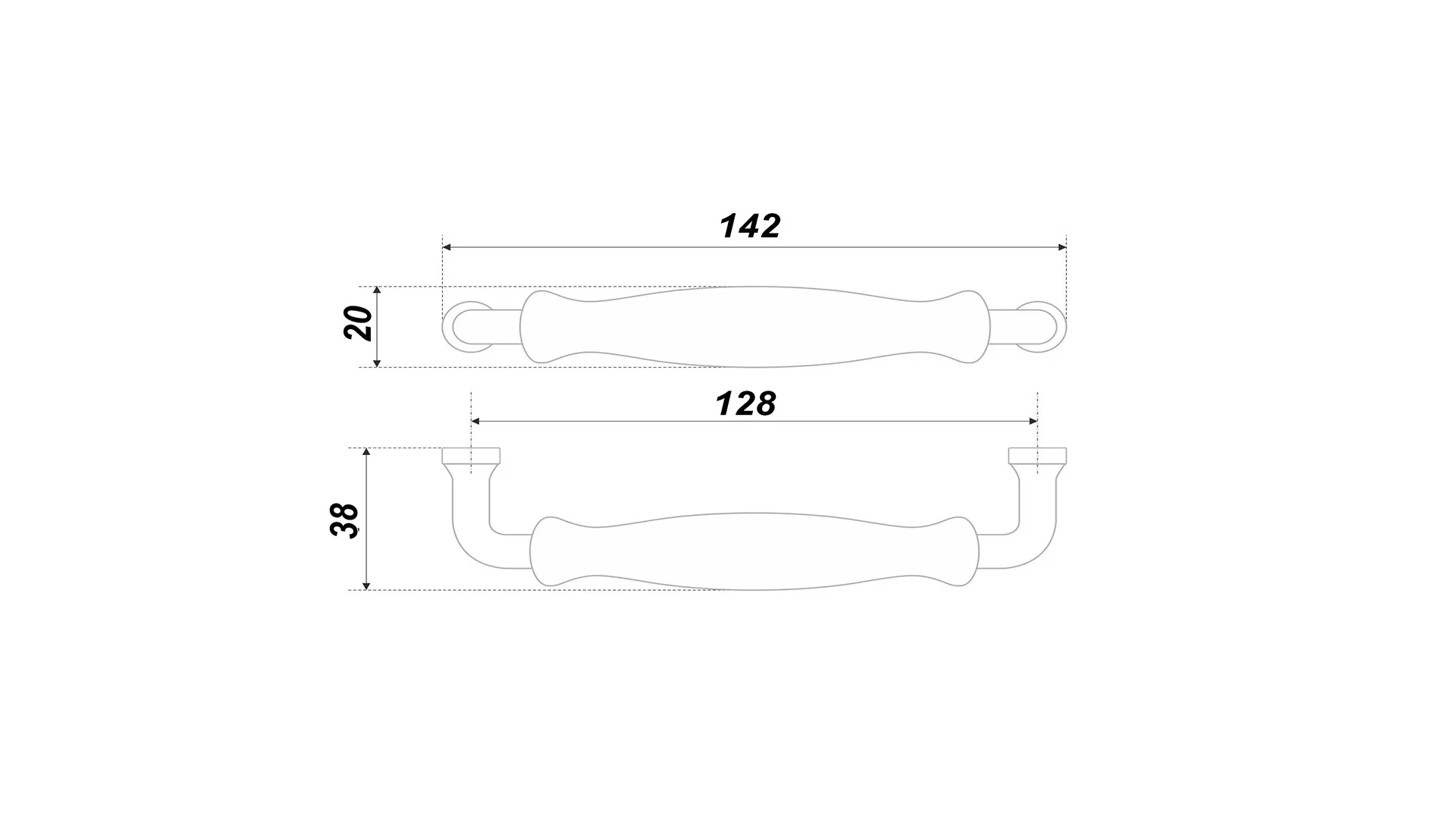 Мебельная ручка LUNA RS108CP.4/128/W