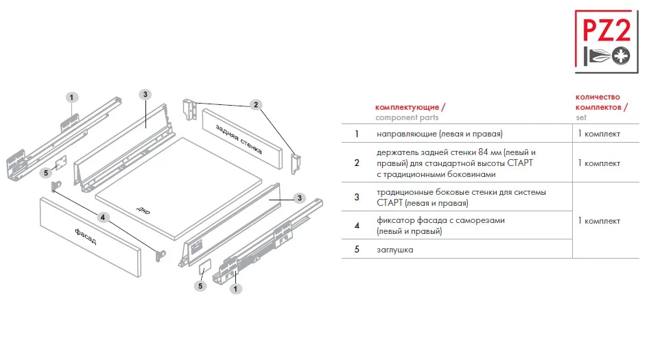 Традиционные боковые стенки СТАРТ стандартной высоты SBDW08/GR/300