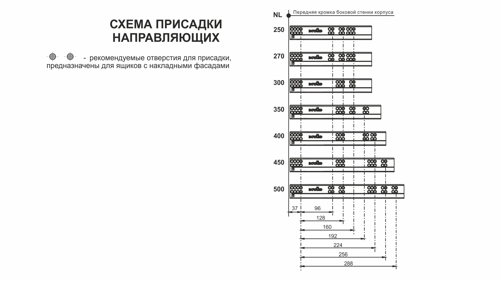 Направляющие скрытого монтажа В-Slide DB8886Zn/300