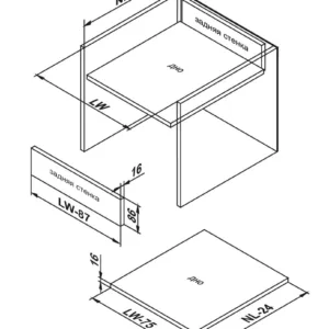 Прямые боковые стенки СТАРТ стандартной высоты SBDW11/GR/300