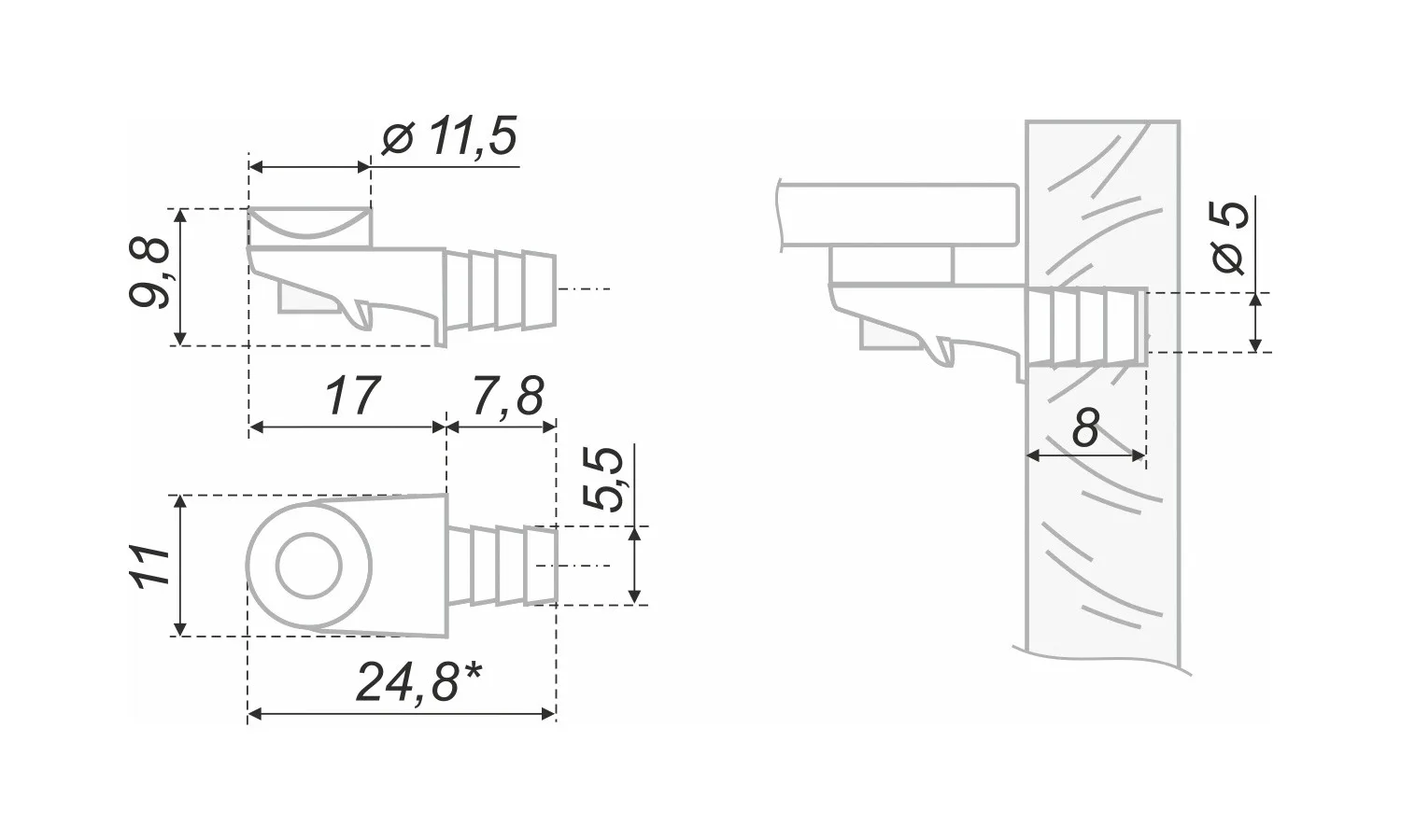 Полкодержатель с вакуумной присоской P002NP.58