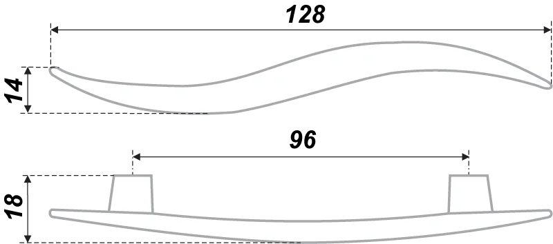 Мебельная ручка RS036BSN/GP.4/96