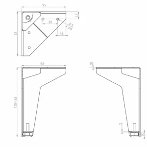 Мебельная опора TOM N332BL.2/150