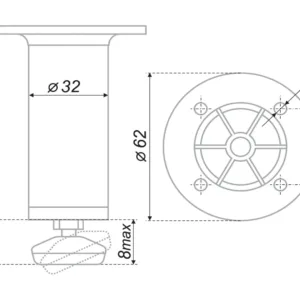 Мебельная опора N308CP.2