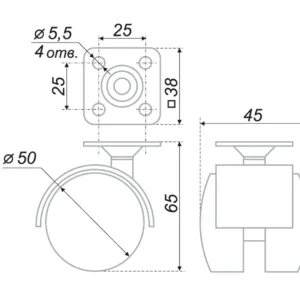Мебельная опора N102BL/BL.3