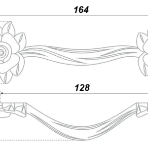 Мебельная ручка LULU ROSE RS087AS/SG.3/128