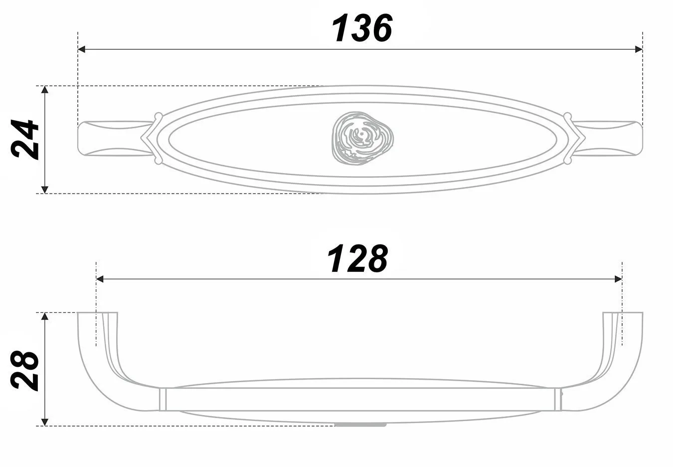 Мебельная ручка MARTA RS111BAB.4/128/W