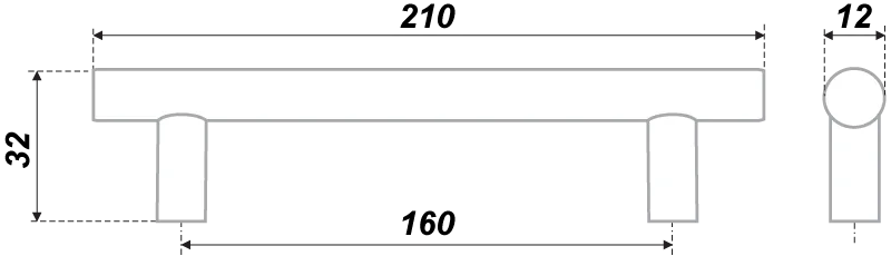 Мебельная ручка RR002BN.5/160