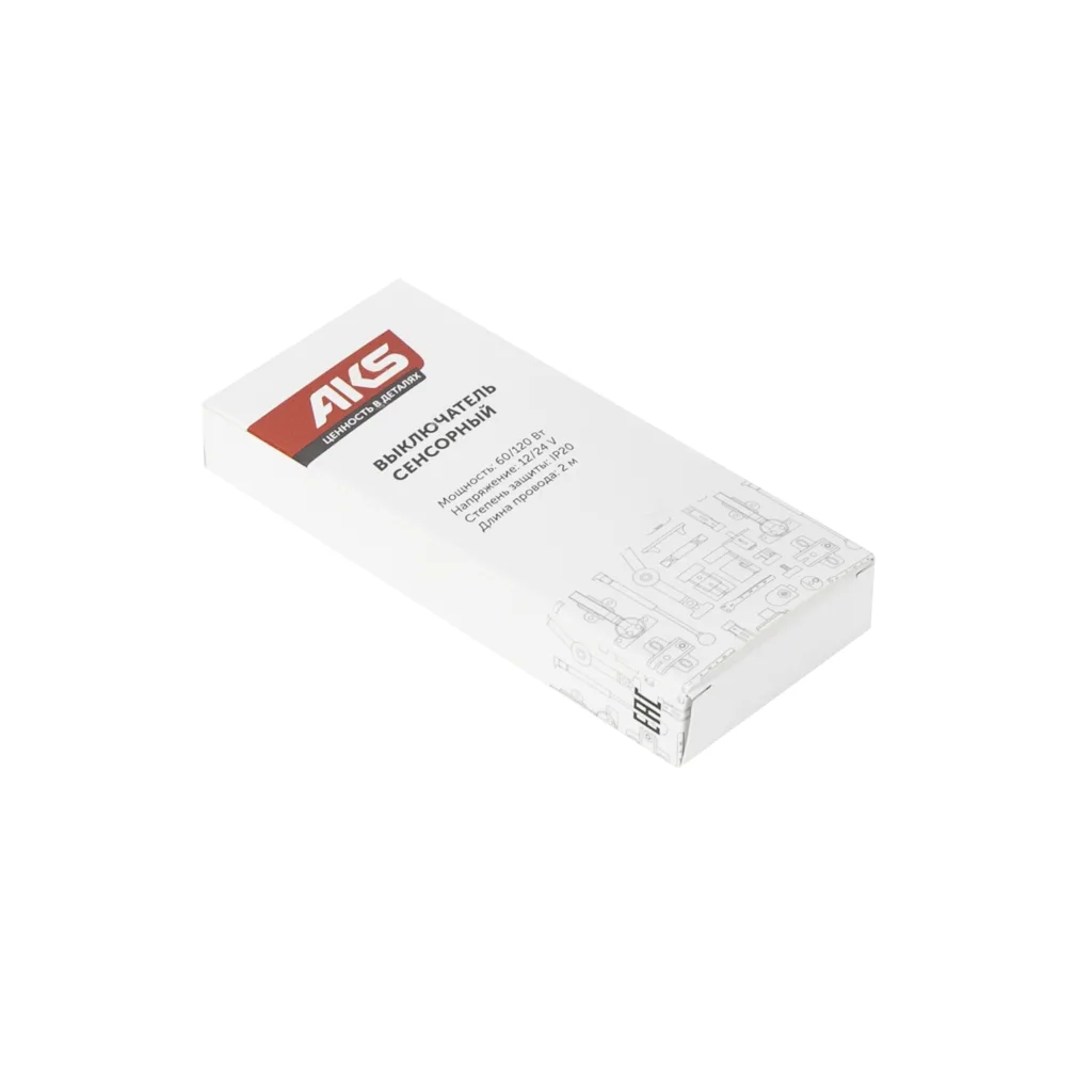 Выключатель сенсорный, с диммированием, врезной, 12V/24V, 60W/120W, синяя подсветка, цвет хром, без коннекторов, AKS