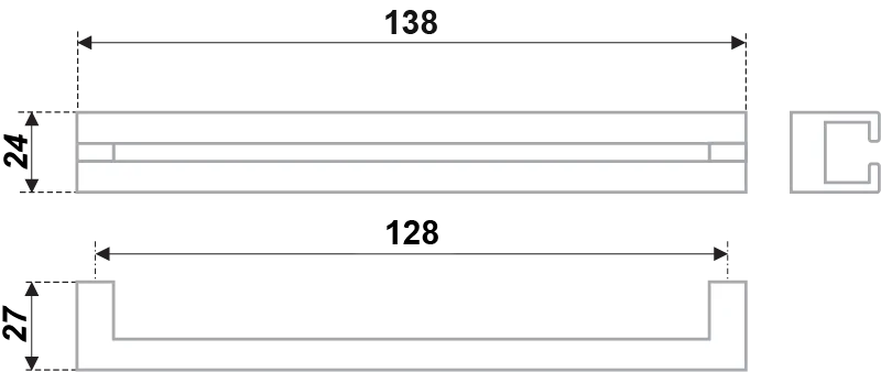 Мебельная ручка RS273CP.3/128