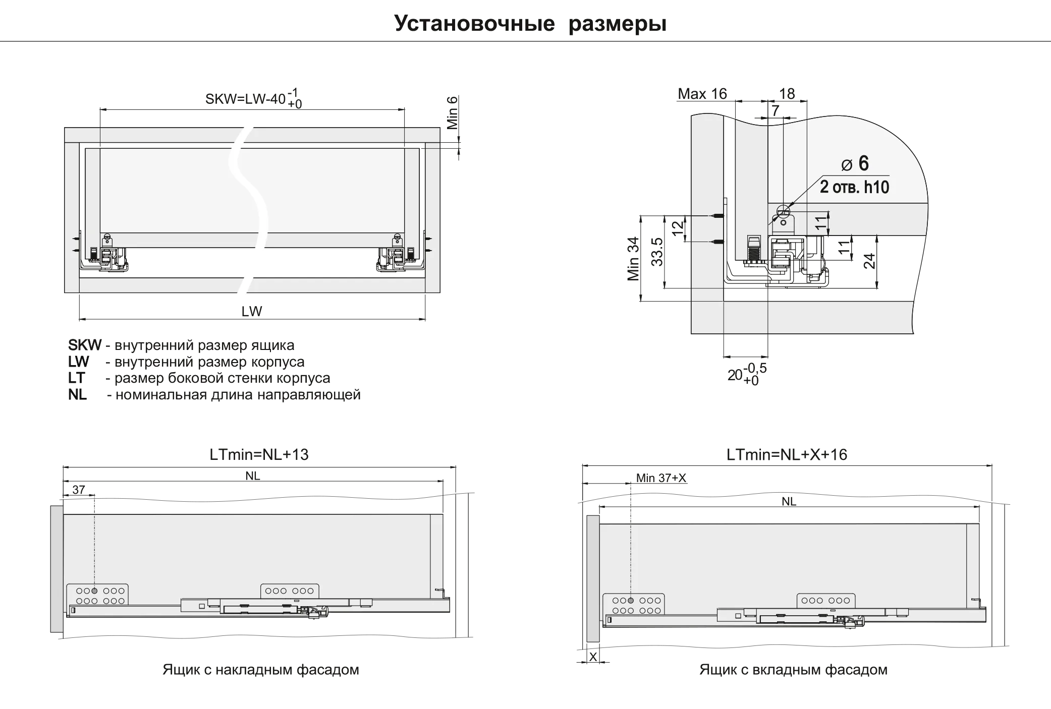 Направляющие скрытого монтажа В-Slide DB7774Zn/300