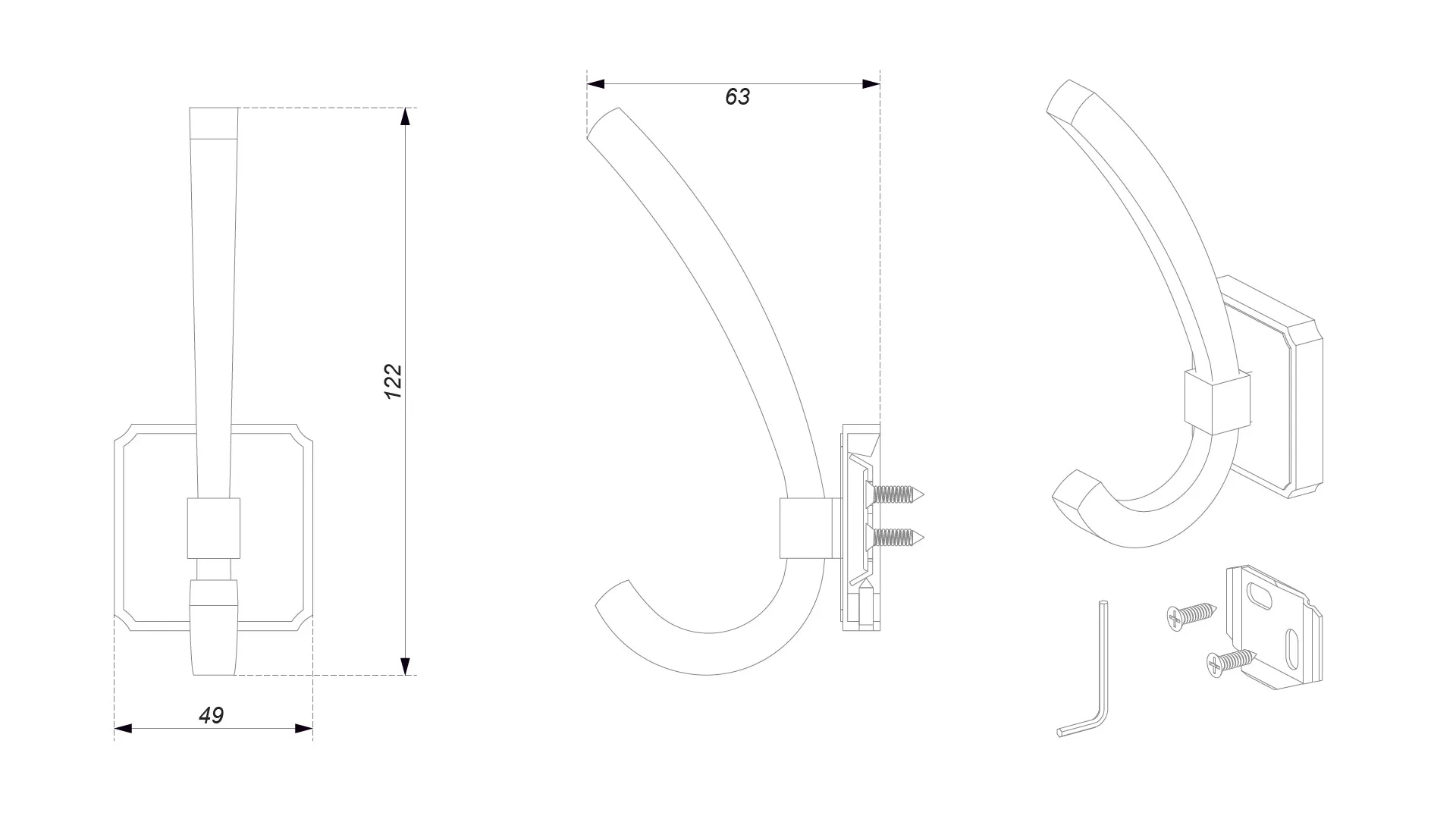 Мебельный крючок HENRY K217BSN.9