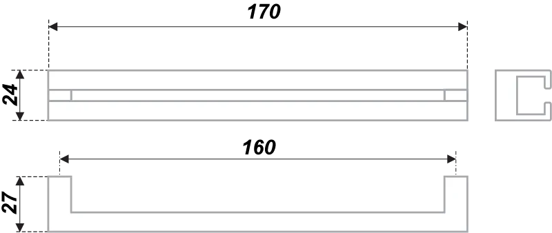 Мебельная ручка RS273CP.3/160