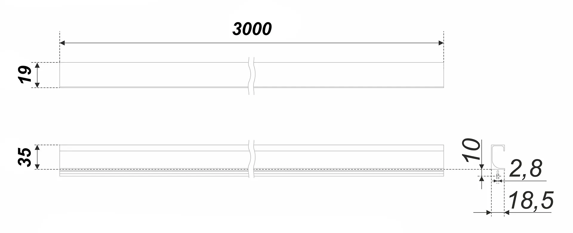 Мебельная ручка С-LINE RP002BL.1/000/3000