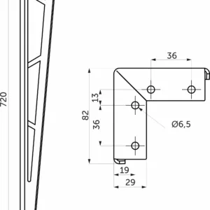 Опора меб. TECHNO h720, черный хром (1 упак. = 4 шт.) AKS