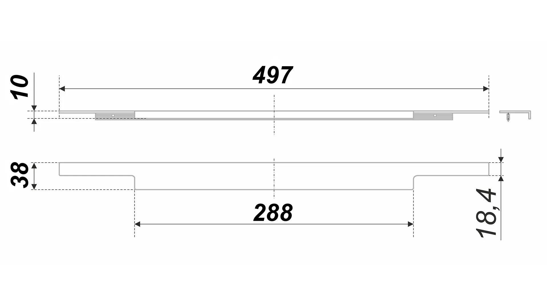 Мебельная ручка RAY RT009SC.1/000/500