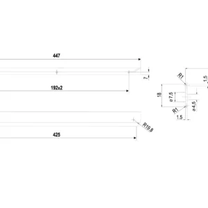 Мебельная ручка MONTE RT110GR.1/000/450