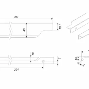 Мебельная ручка TERA 2.0 RT811BL.1/224/300