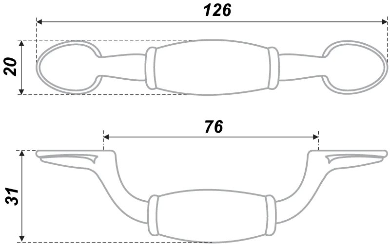 Мебельная ручка RS109AB.4/76/W01
