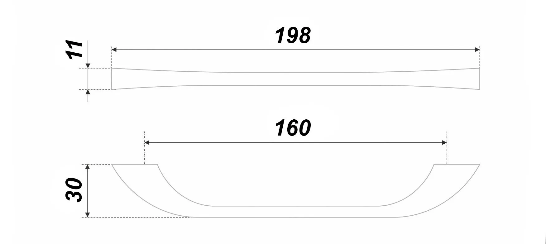 Мебельная ручка ARTLINE RS195MBSN.1/160