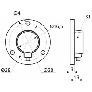 Фланец для трубы д.16