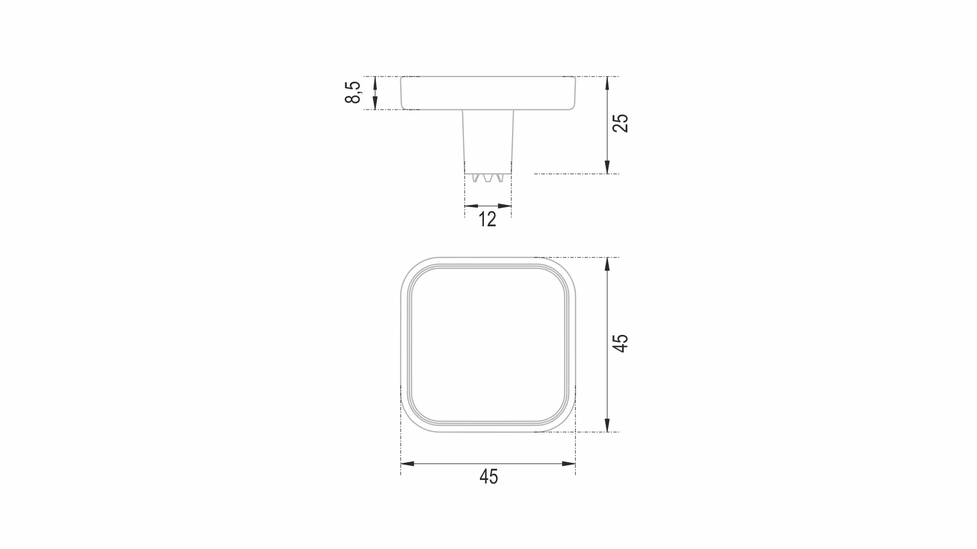 Мебельная ручка CUBO BASICO RC524GR.1/W