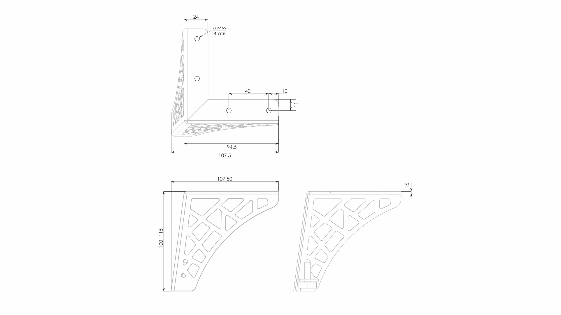 Мебельная опора VISTA N330W.2/100