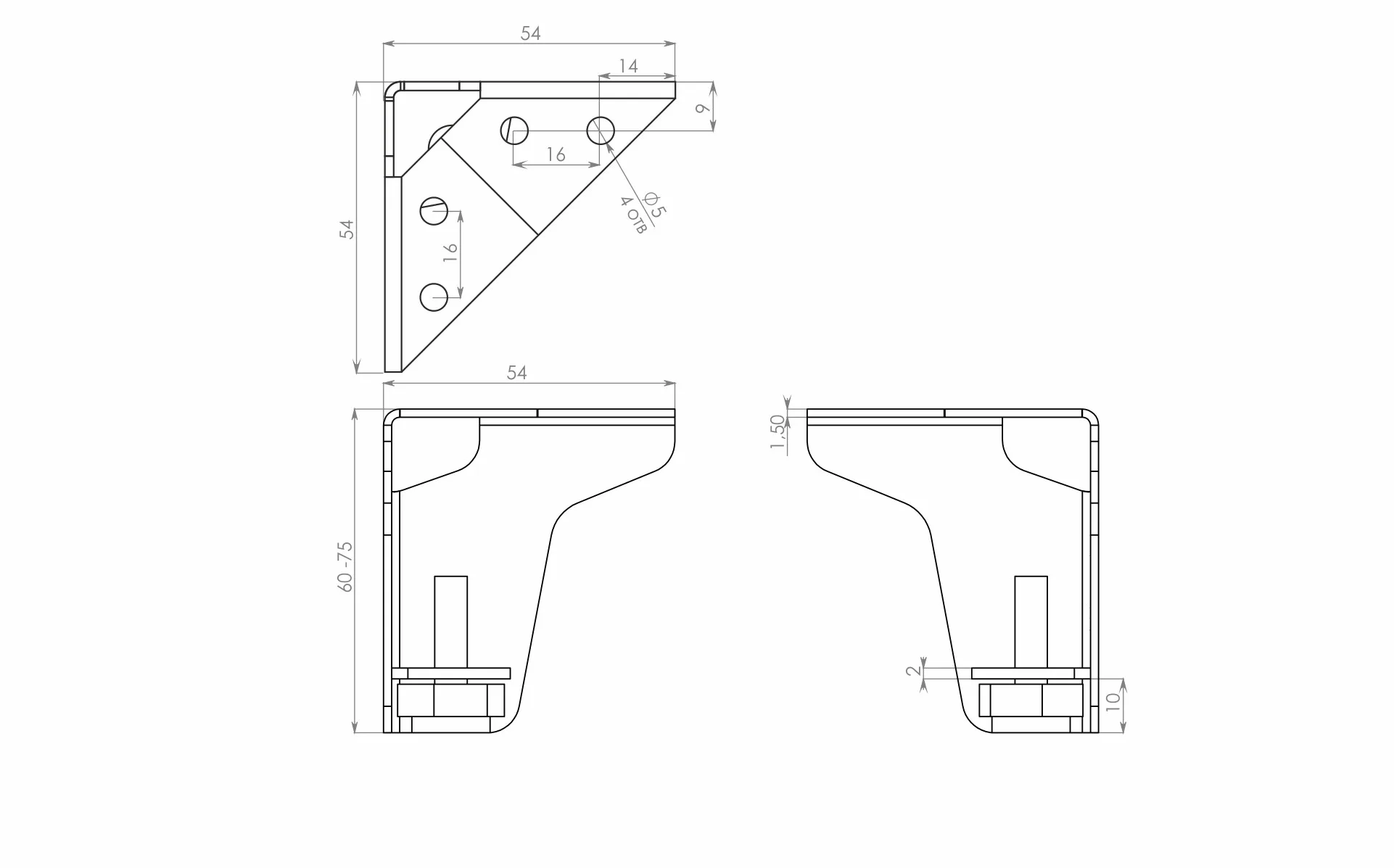 Мебельная опора TOM N332W.2/60