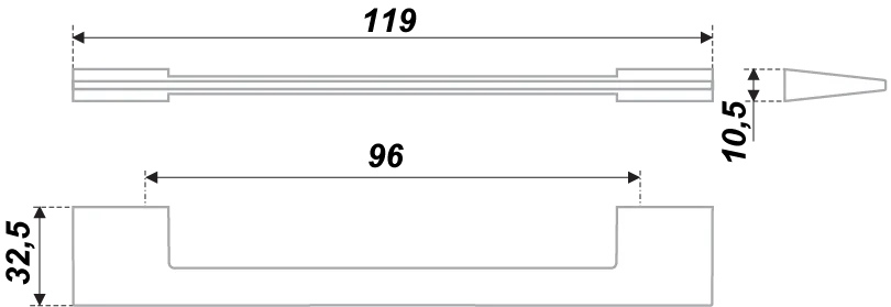 Мебельная ручка RS185CP.4/96