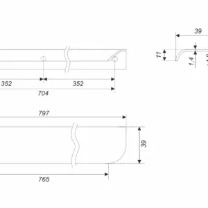 Мебельная ручка MONTE 2.0 RT810BL.1/704/800