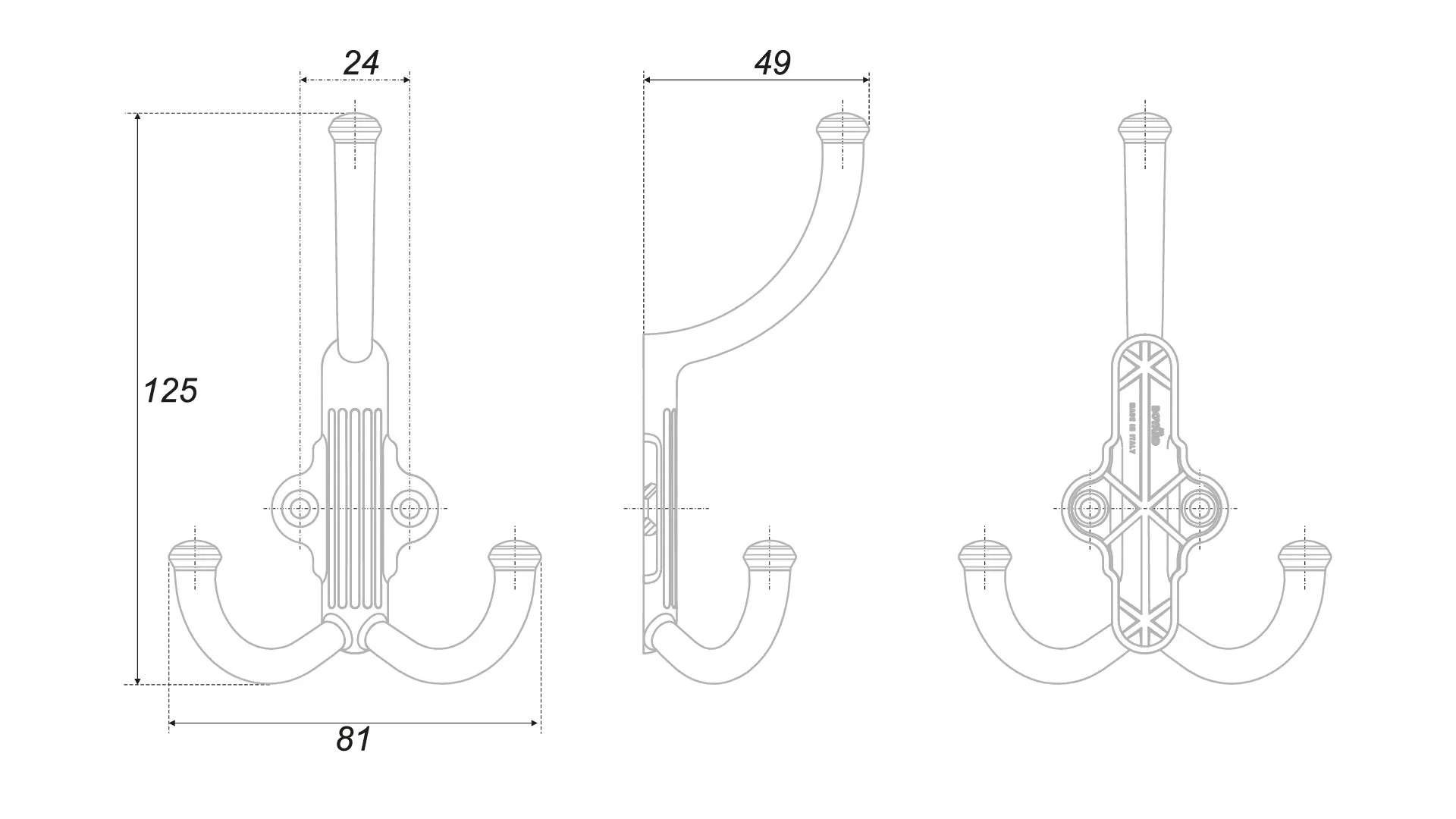 Мебельный крючок RIGATA K351MAB.6