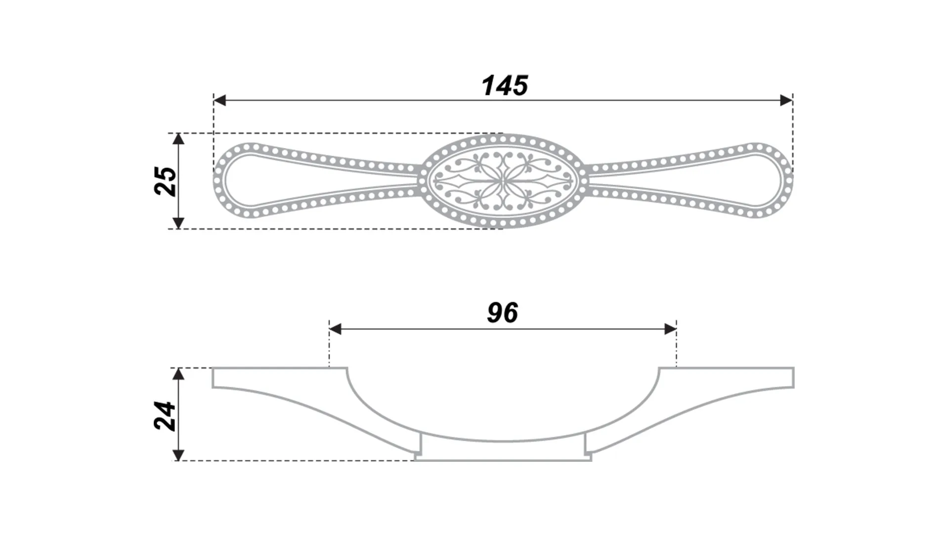 Мебельная ручка RS426BAC.3/96