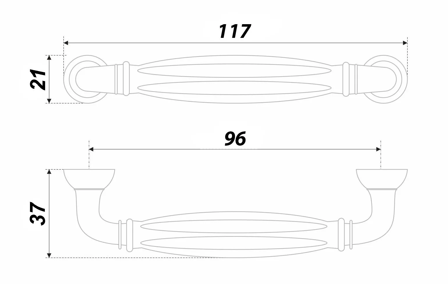 Мебельная ручка TIFFANY RS121BAZ.4/96/W