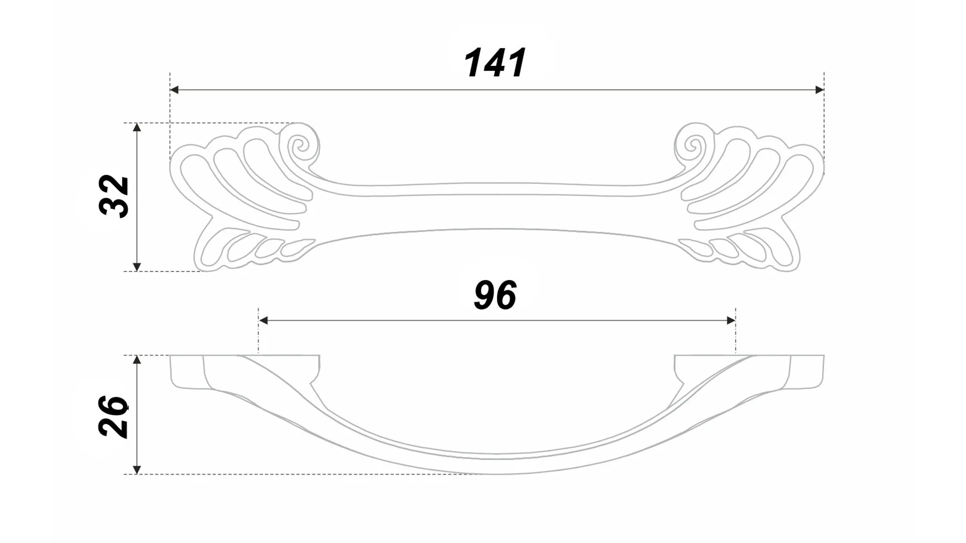 Мебельная ручка MADONNA RS502W/G.1/96