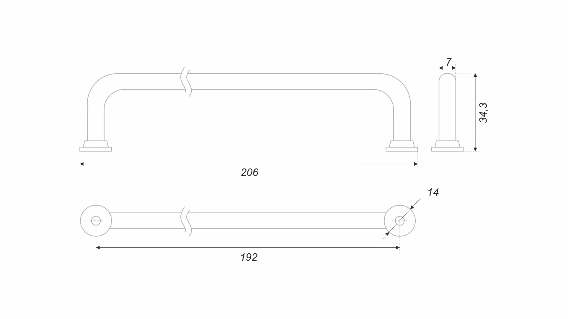 Мебельная ручка NORDIC RS140CP.5/192
