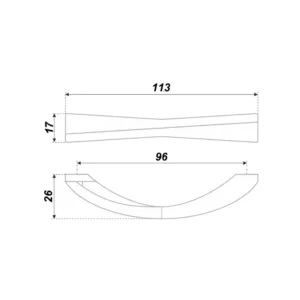 Мебельная ручка RS276CP/BSN.4/96