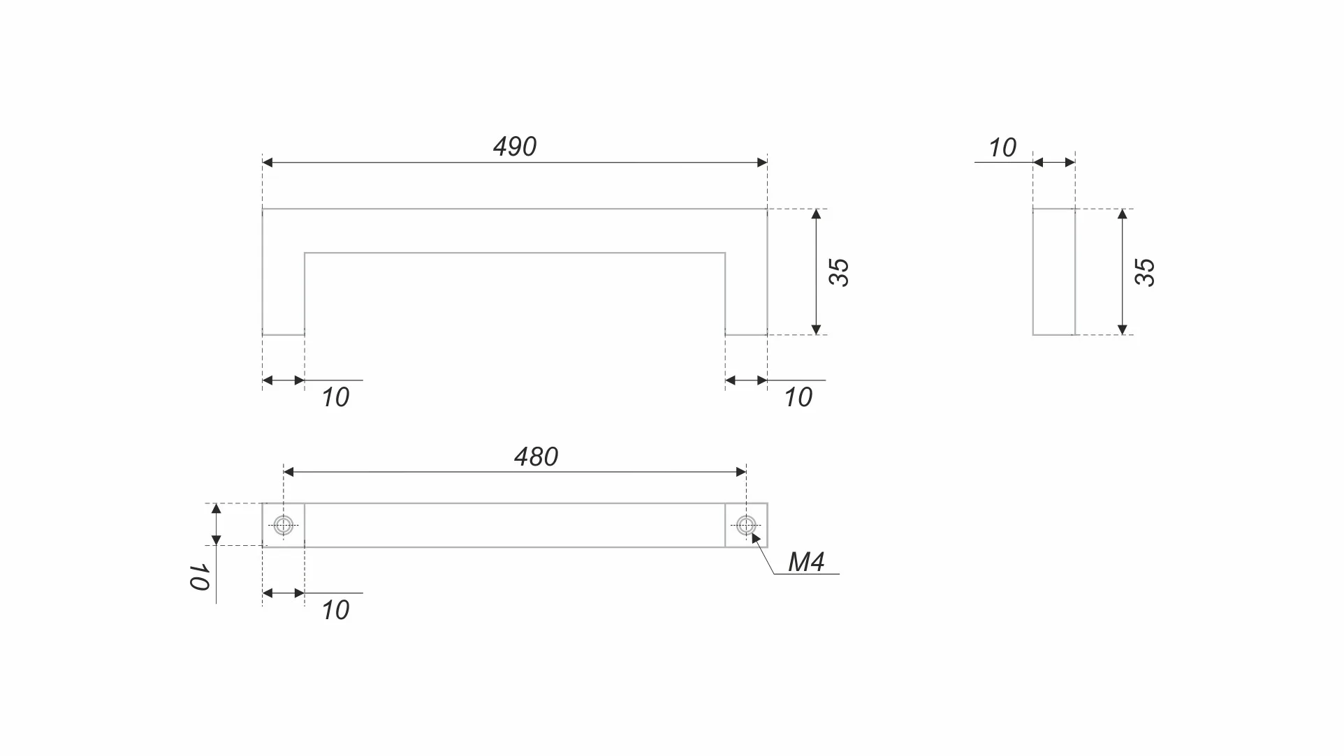 Мебельная ручка QUADRA UP RS143SST.5/480