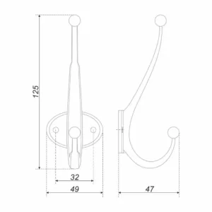 Мебельный крючок SENOR K204.07MAB.6