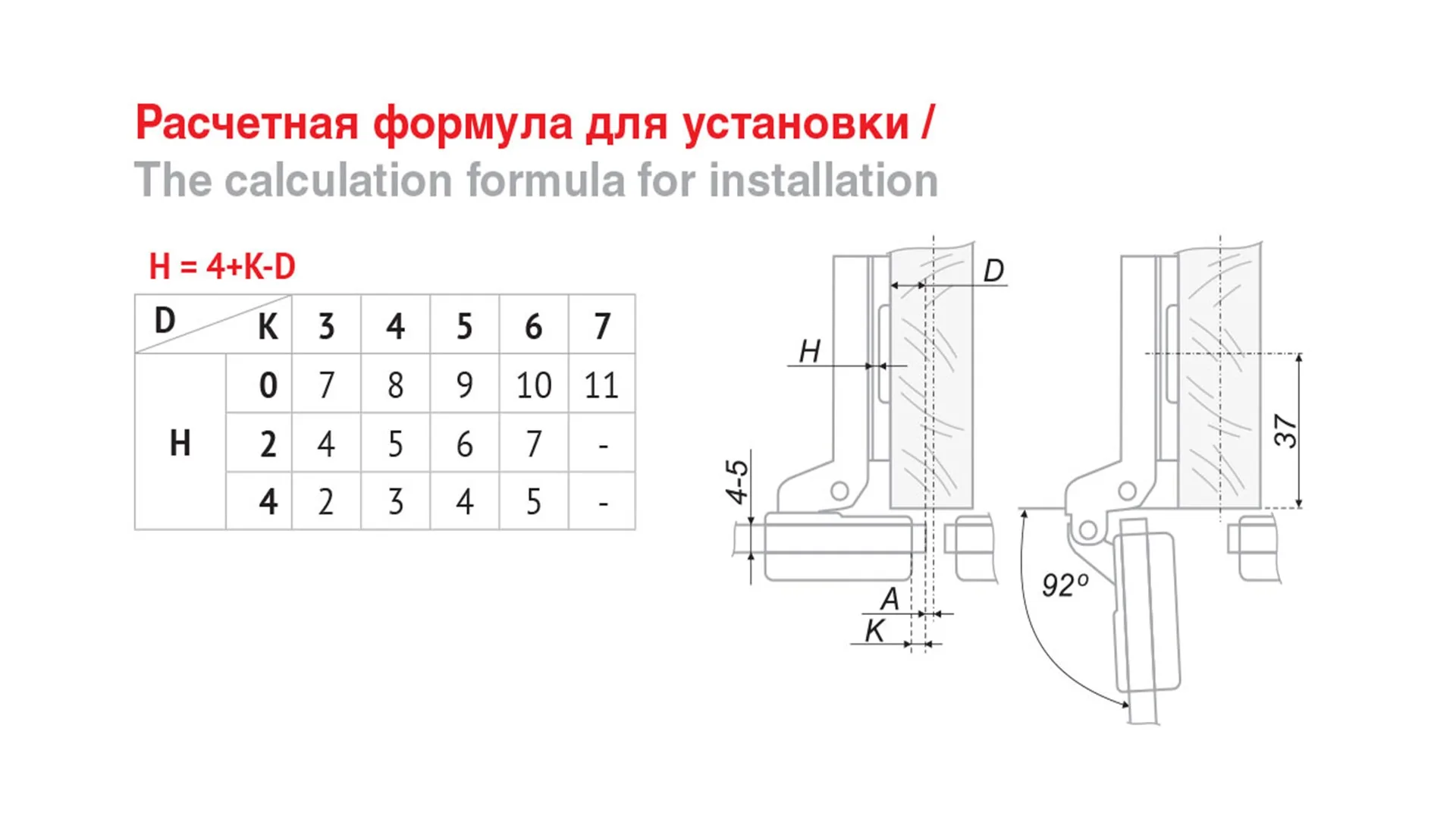 Мебельная петля без заглушки H501B/0410