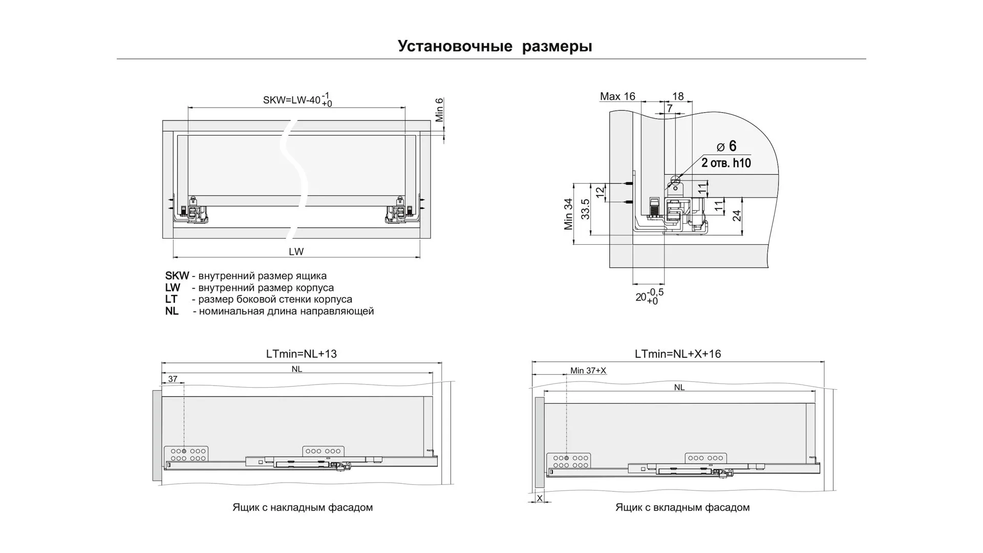 Направляющие скрытого монтажа В-Slide DB7774Zn/250