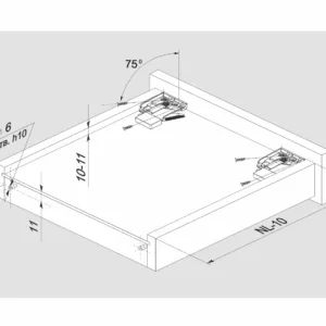 Направляющие скрытого монтажа B-Slide DB8881Zn/550