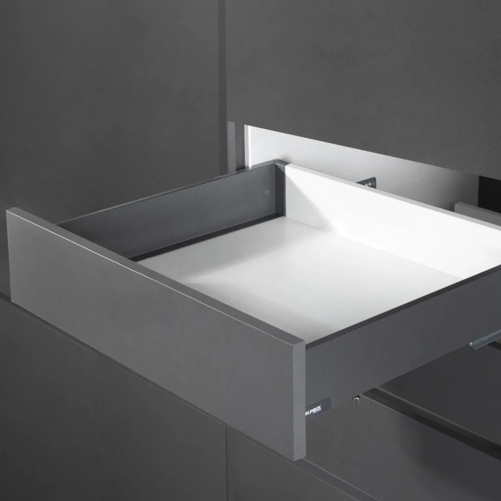 Система ящиков Slimbox Evolution L-400 H=84 графит PUSH TO OPEN ДСП16мм