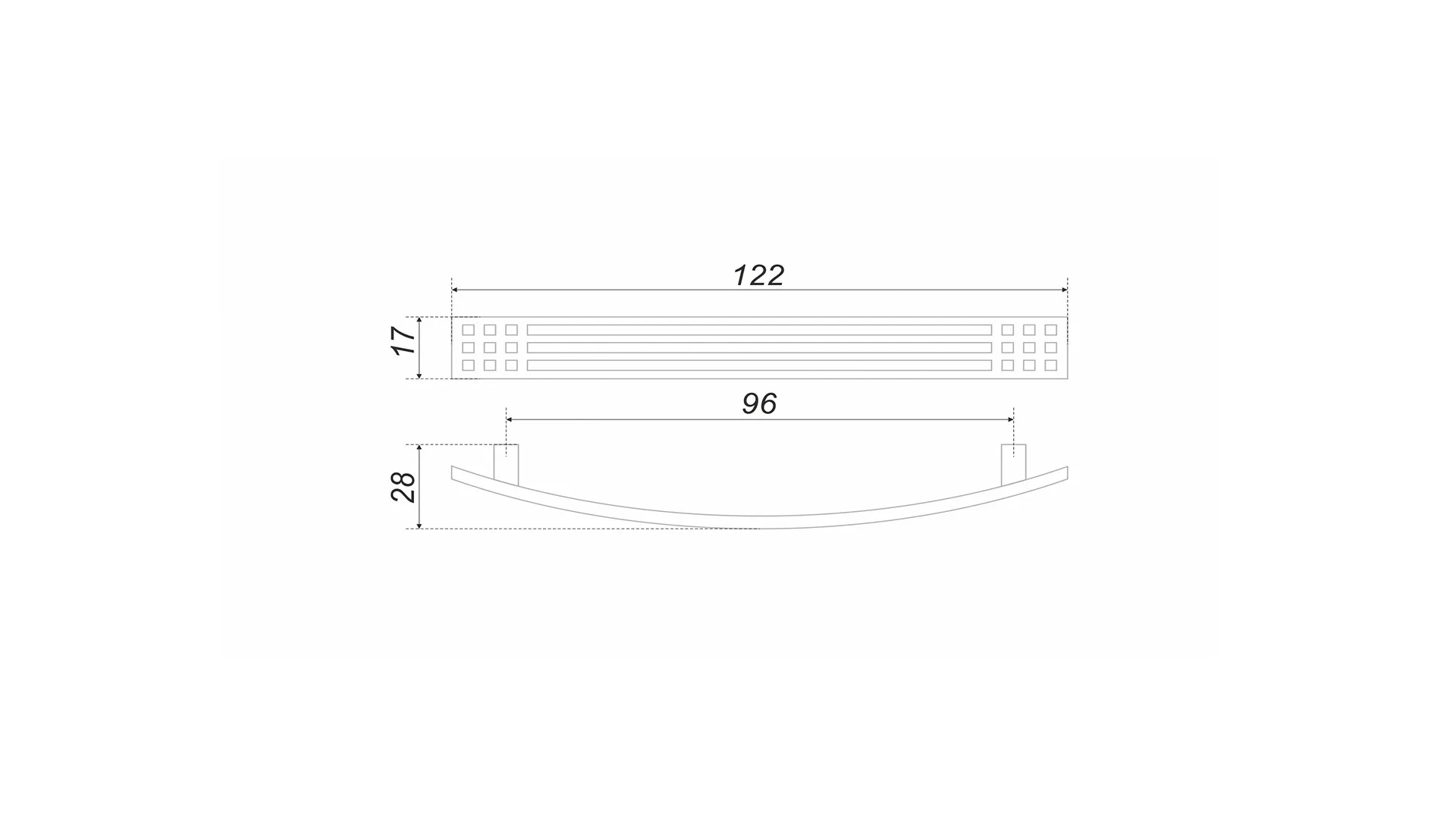 Мебельная ручка RS003SC/DBL.4/96