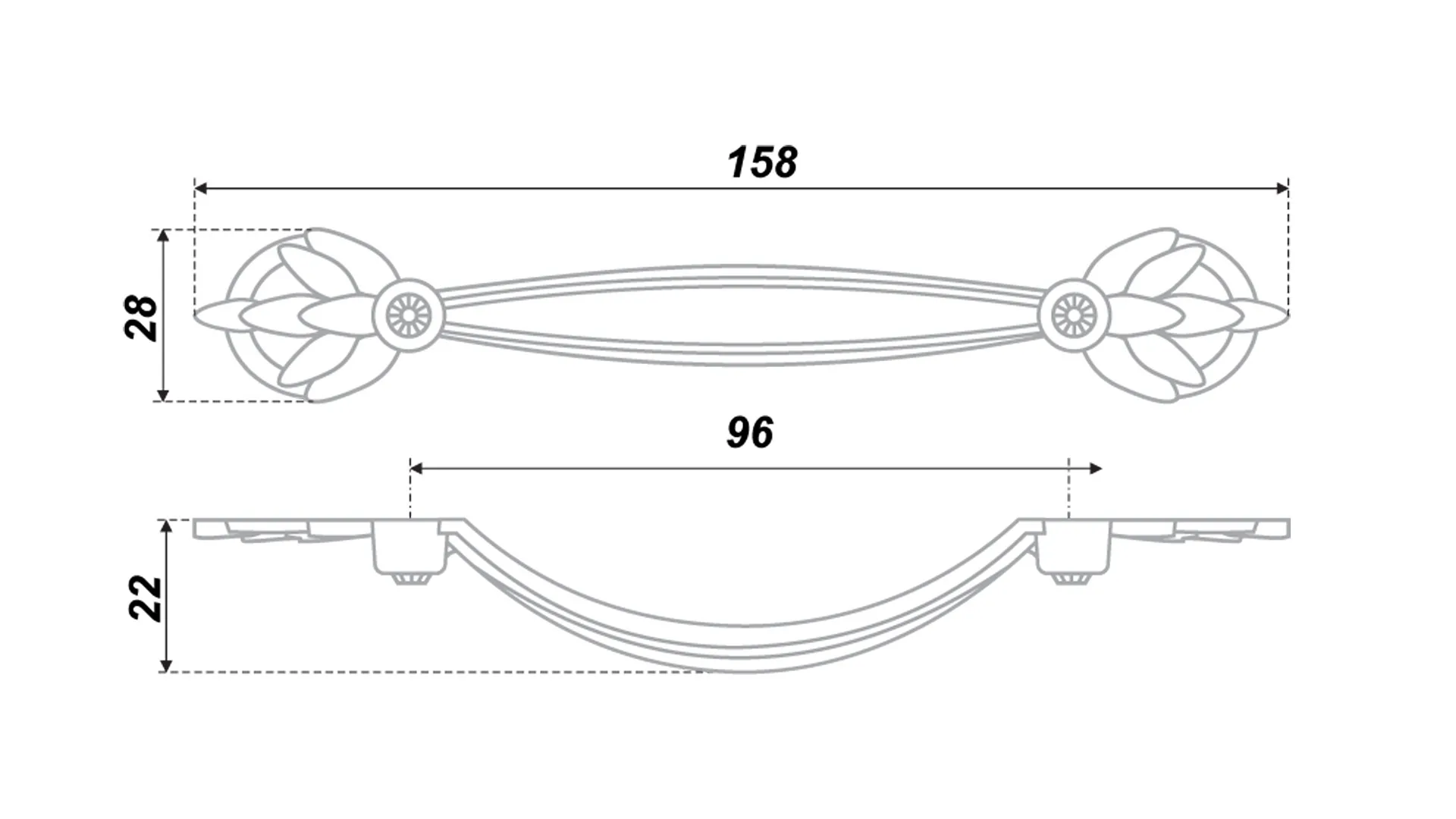 Мебельная ручка RS418BSN.3/96